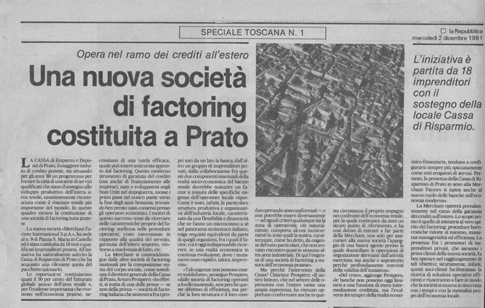 Factoring Prato Regione toscana